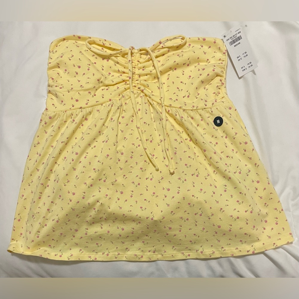 Hollister Yellow Strapless Top
